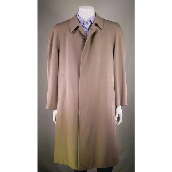Brooks Brothers Vintage Made in USA Tan Wool Trench Coat Men's 40L - Picture 1 of 9
